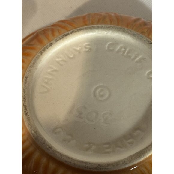 Vintage Ceramic Lidded Fruit Bowl Centerpiece By Van Nuys Calif USA MCM - Picture 6 of 8